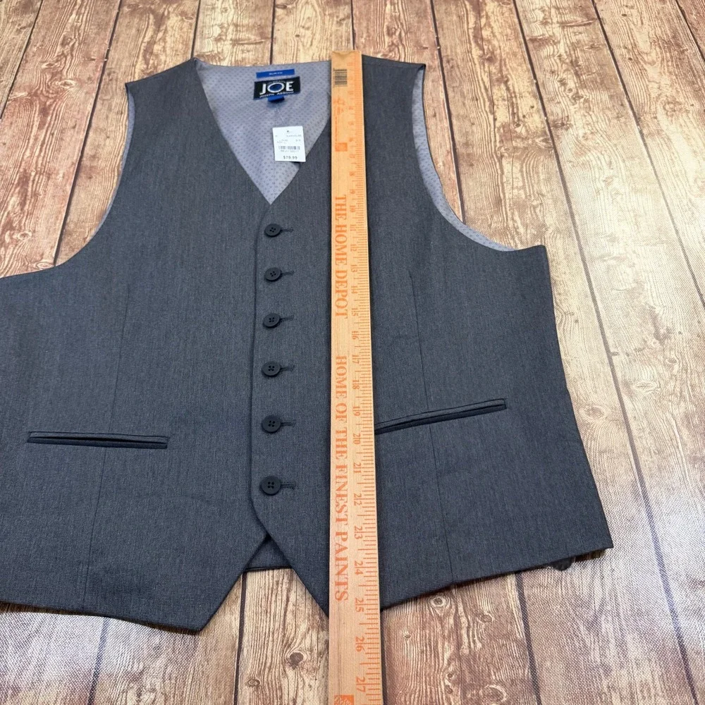 Joseph Abboud Slim Fit Suit Vest Mens Large Gray Button Front Formal NWT